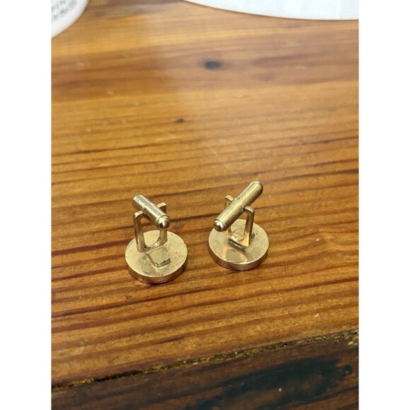 Vintage Estate Initial Mongram Round Silver Tone Cufflinks Set of 2 Pair - Picture 10 of 10